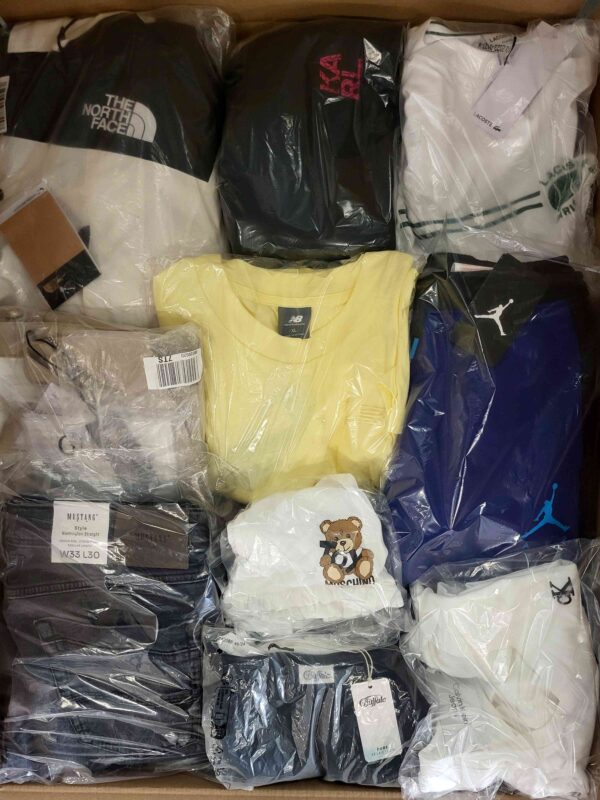 The photo shows a package with clothing in the category B.