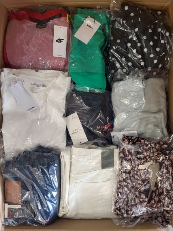 The photo shows a package with clothing in the category B.