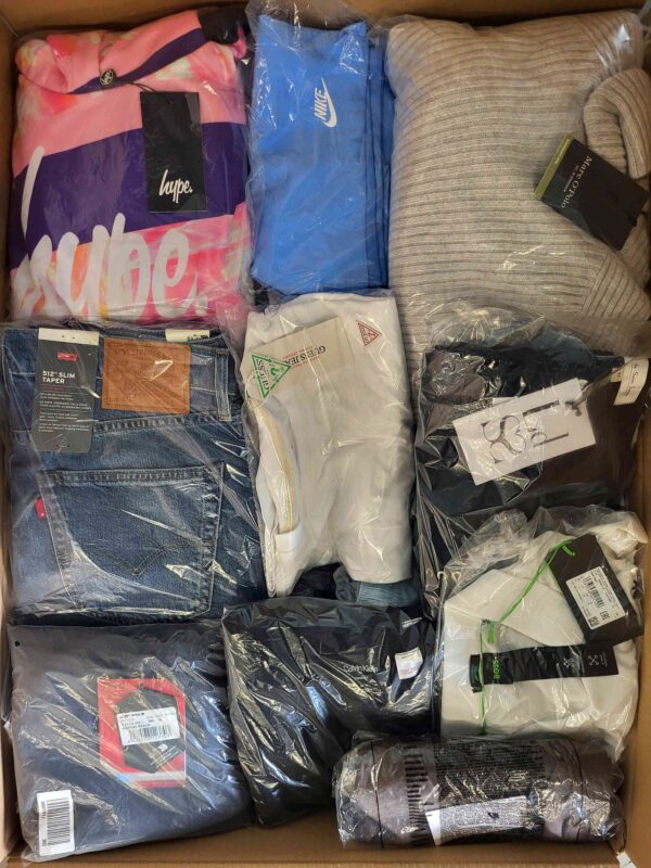 The photo shows a package with clothing in the category B.