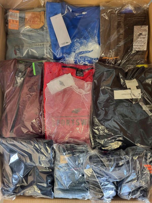 The photo shows a package with clothing in the category B.