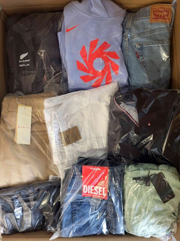 The photo shows a package with clothing in the category B.