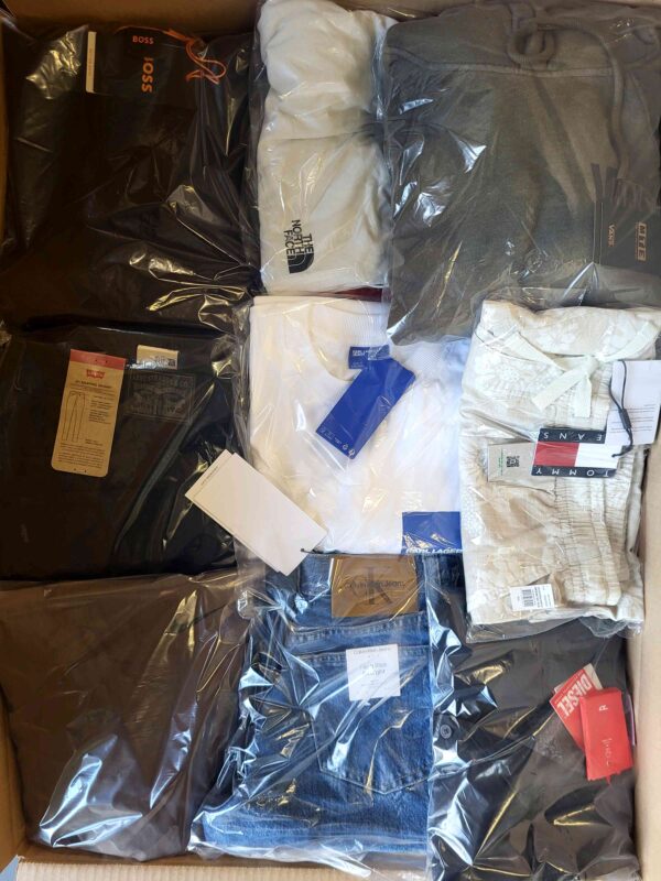 The photo shows a package with clothing in the category B.