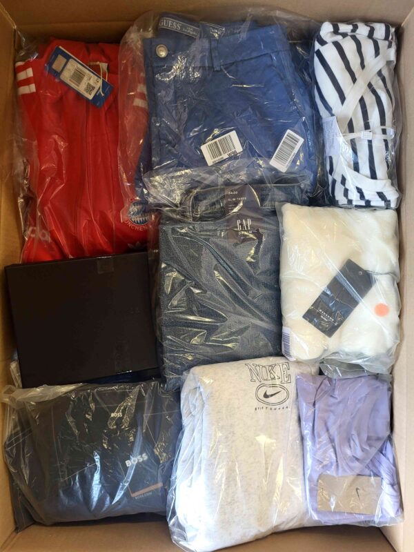 The photo shows a package with clothing in the category B.