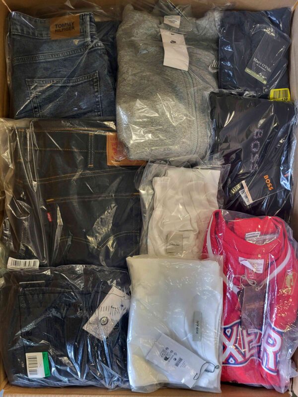 The photo shows a package with clothing in the category B.