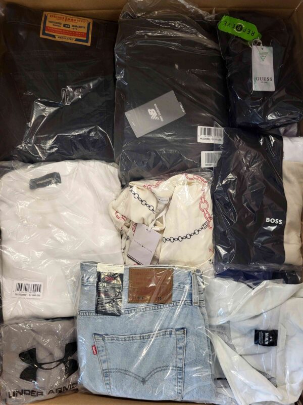The photo shows a package with clothing in the category B.