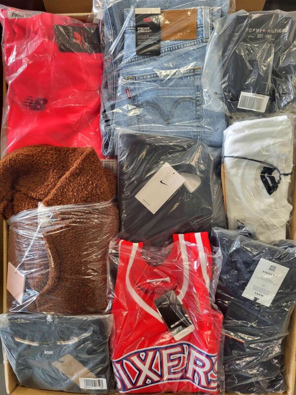 The photo shows a package with clothing in the category B.