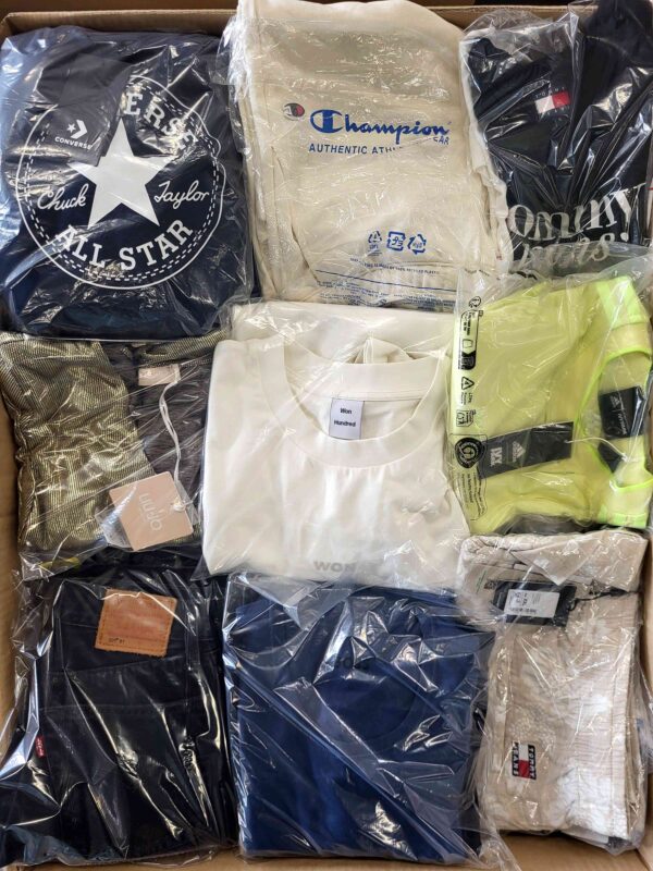 The photo shows a package with clothing in the category B.