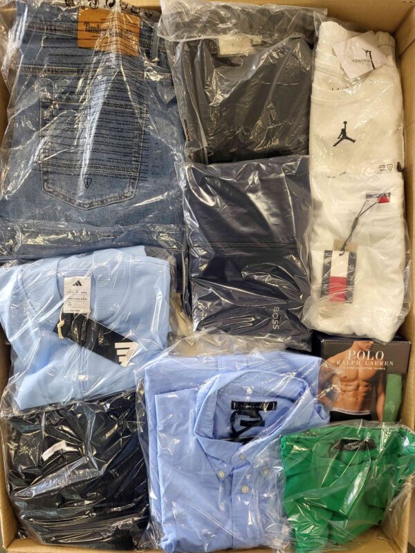 The photo shows a package with clothing in the category B.