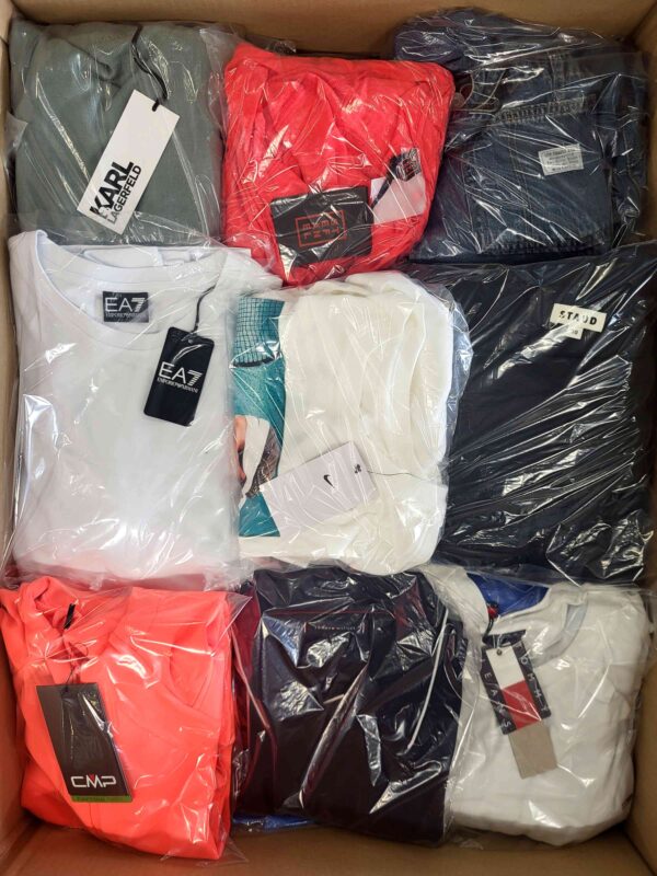 The photo shows a package with clothing in the category B.