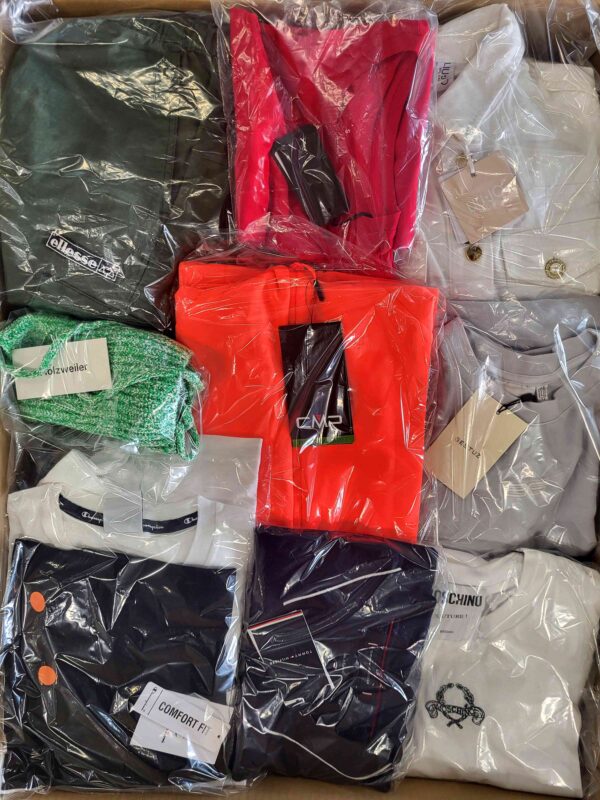 The photo shows a package with clothing in the category B.