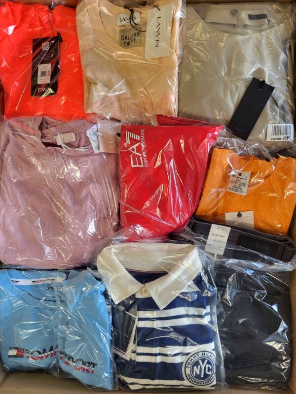The photo shows a package with clothing in the category B.