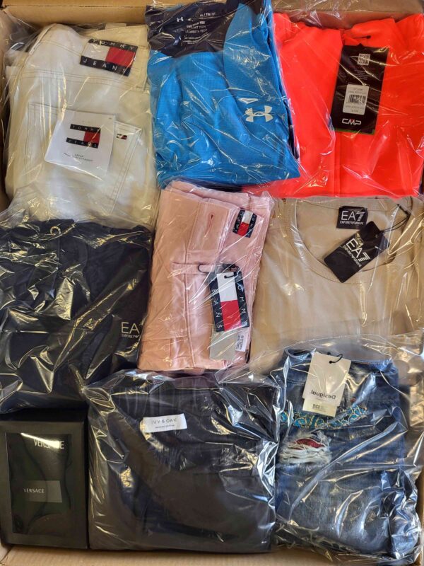 The photo shows a package with clothing in the category B.