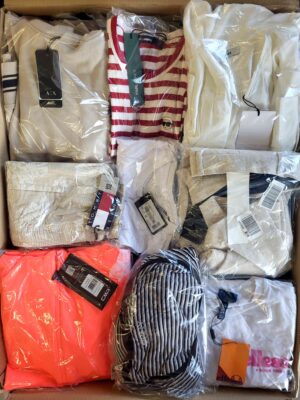 The photo shows a package with clothing in the category B.