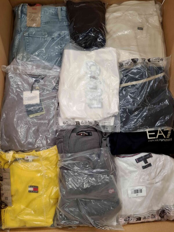 The photo shows a package with clothing in the category D.