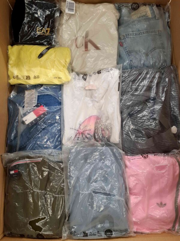The photo shows a package with clothing in the category D.