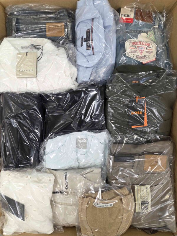 The photo shows a package with clothing in the category B.