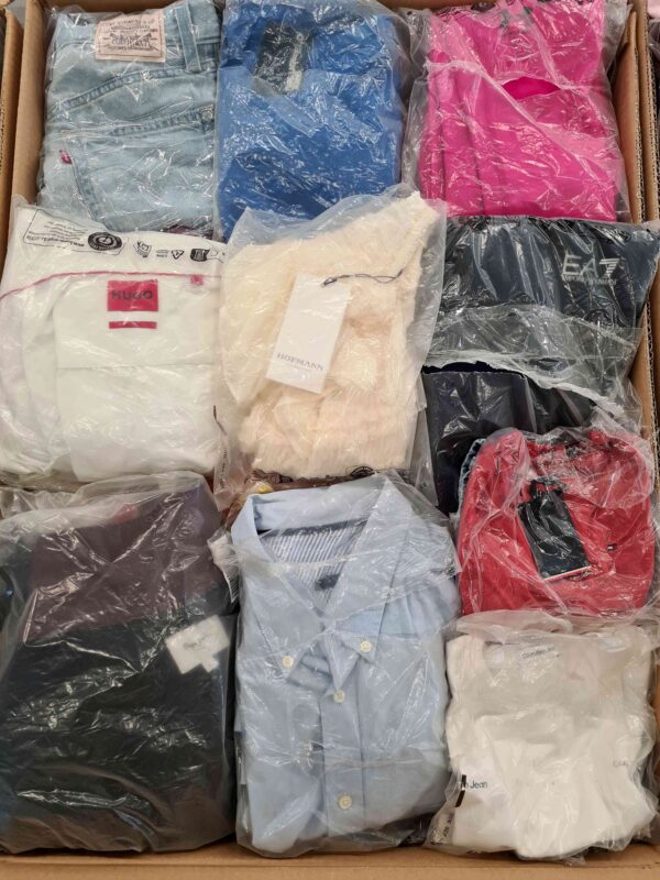 The photo shows a package with clothing in the category D.