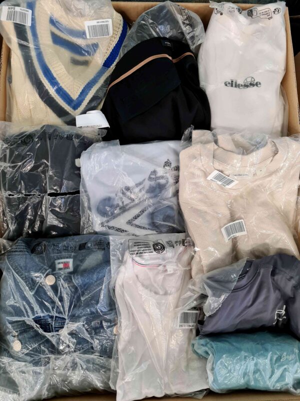 The photo shows a package with clothing in the category D.
