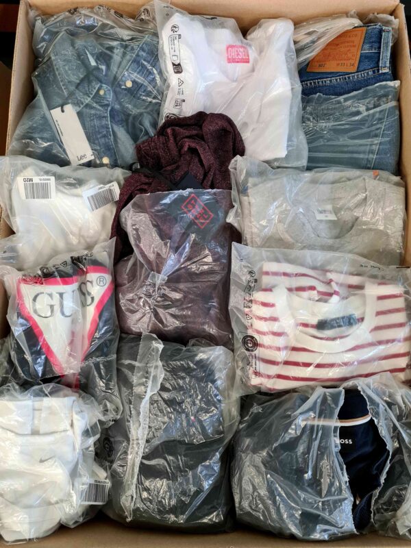 The photo shows a package with clothing in the category D.