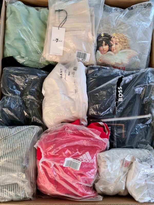 The photo shows a package with clothing in the category D.