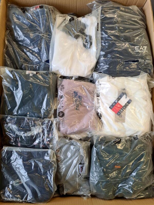 The photo shows a package with clothing in the category D.