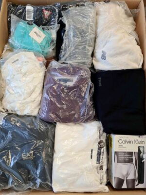The photo shows a package with clothing in the category D.