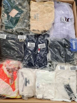The photo shows a package with clothing in the category D.
