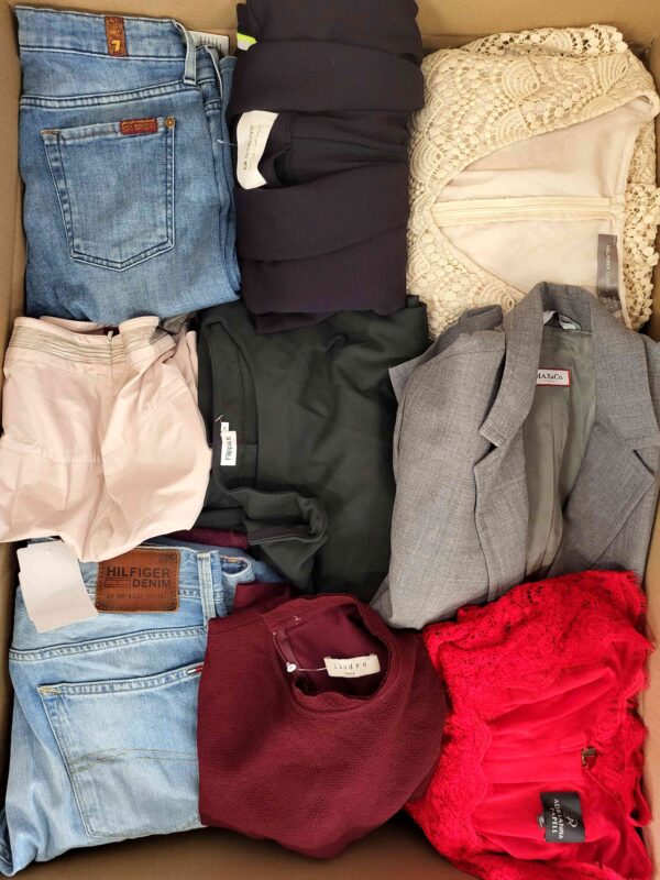 The photo shows a package with clothing in the category U.