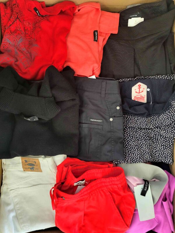 The photo shows a package with clothing in the category U.