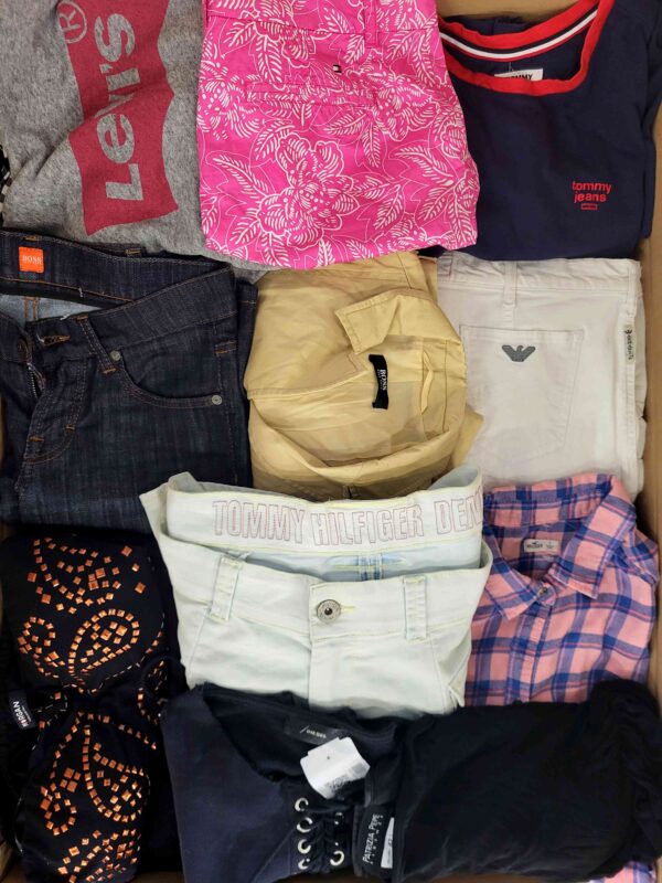 The photo shows a package with clothing in the category U.