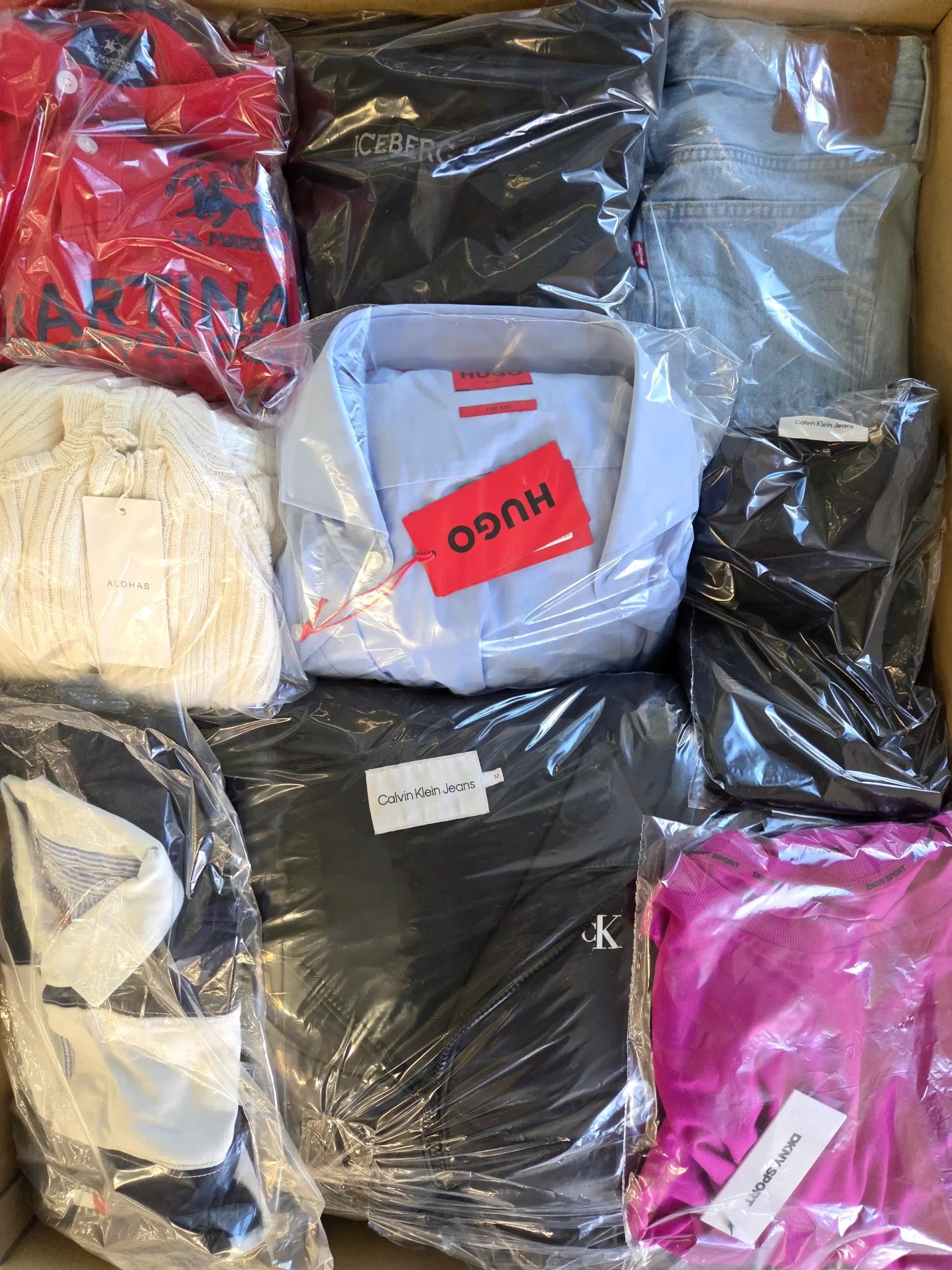 The photo shows a package with clothing in the category C.