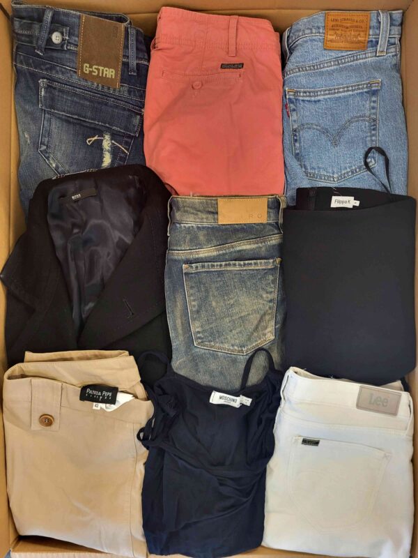 The photo shows a package with clothing in the category U.