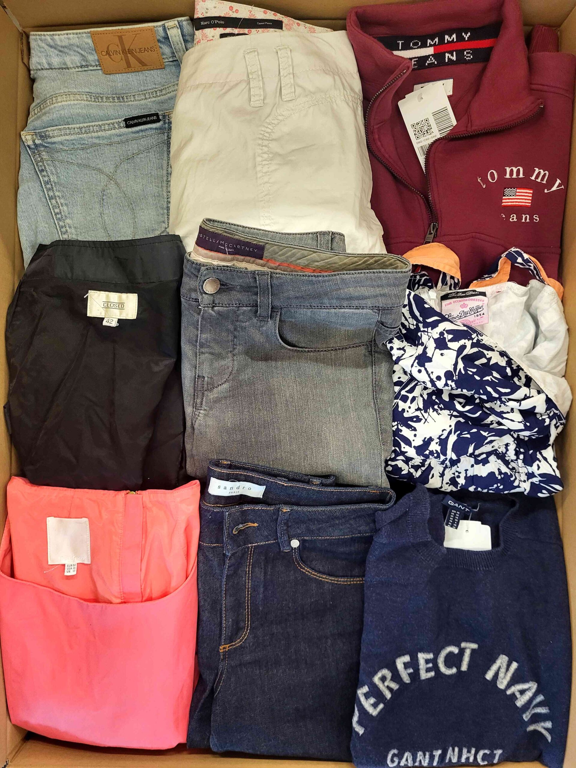 The photo shows a package with clothing in the category U.