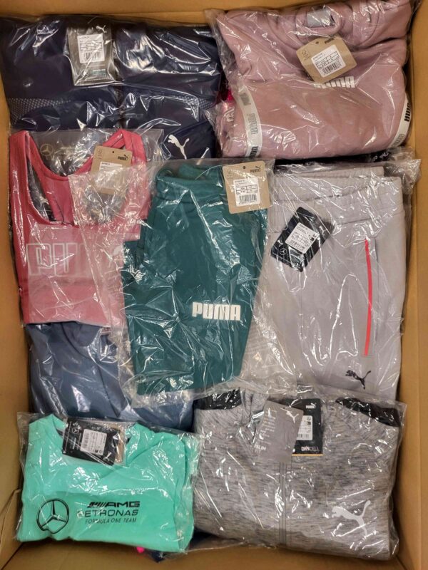 The photo shows a package with clothing in the category AP.