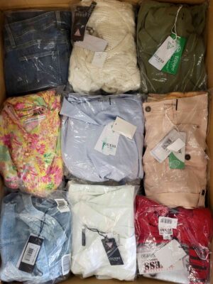 The photo shows a package with clothing in the category B.