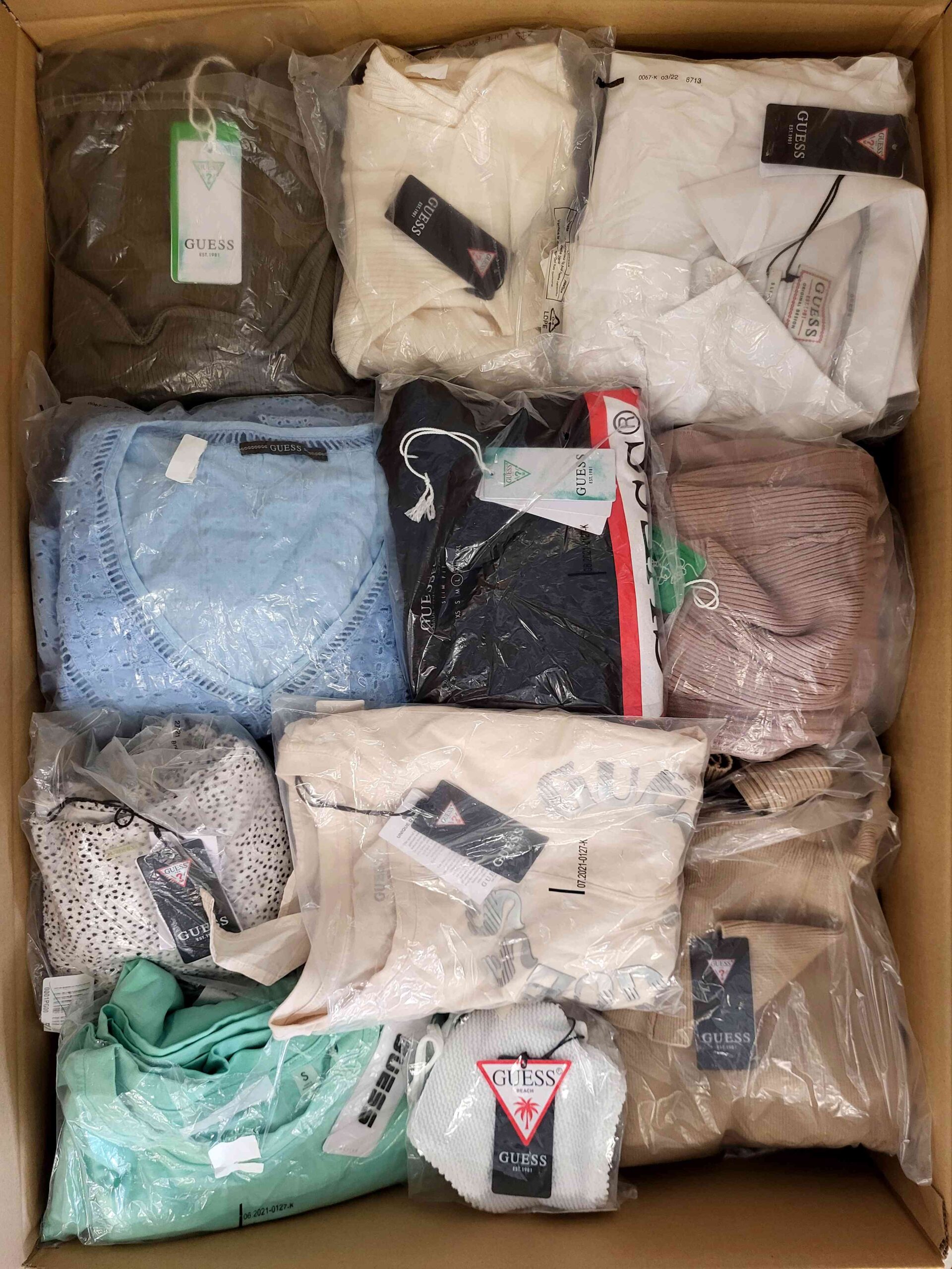 The photo shows a package with clothing in the category B.