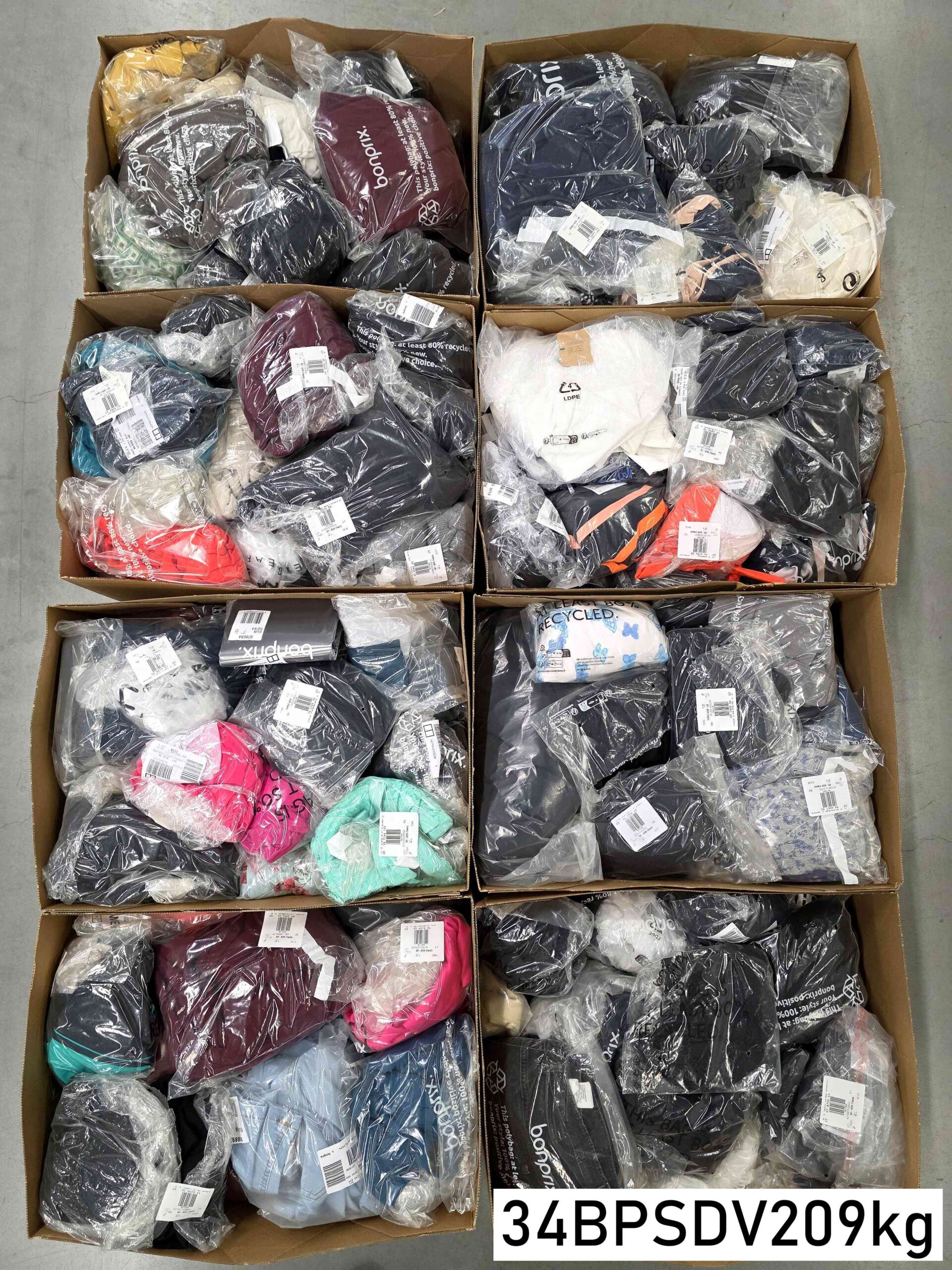 The photo shows a package with clothing in the category BPSDV.