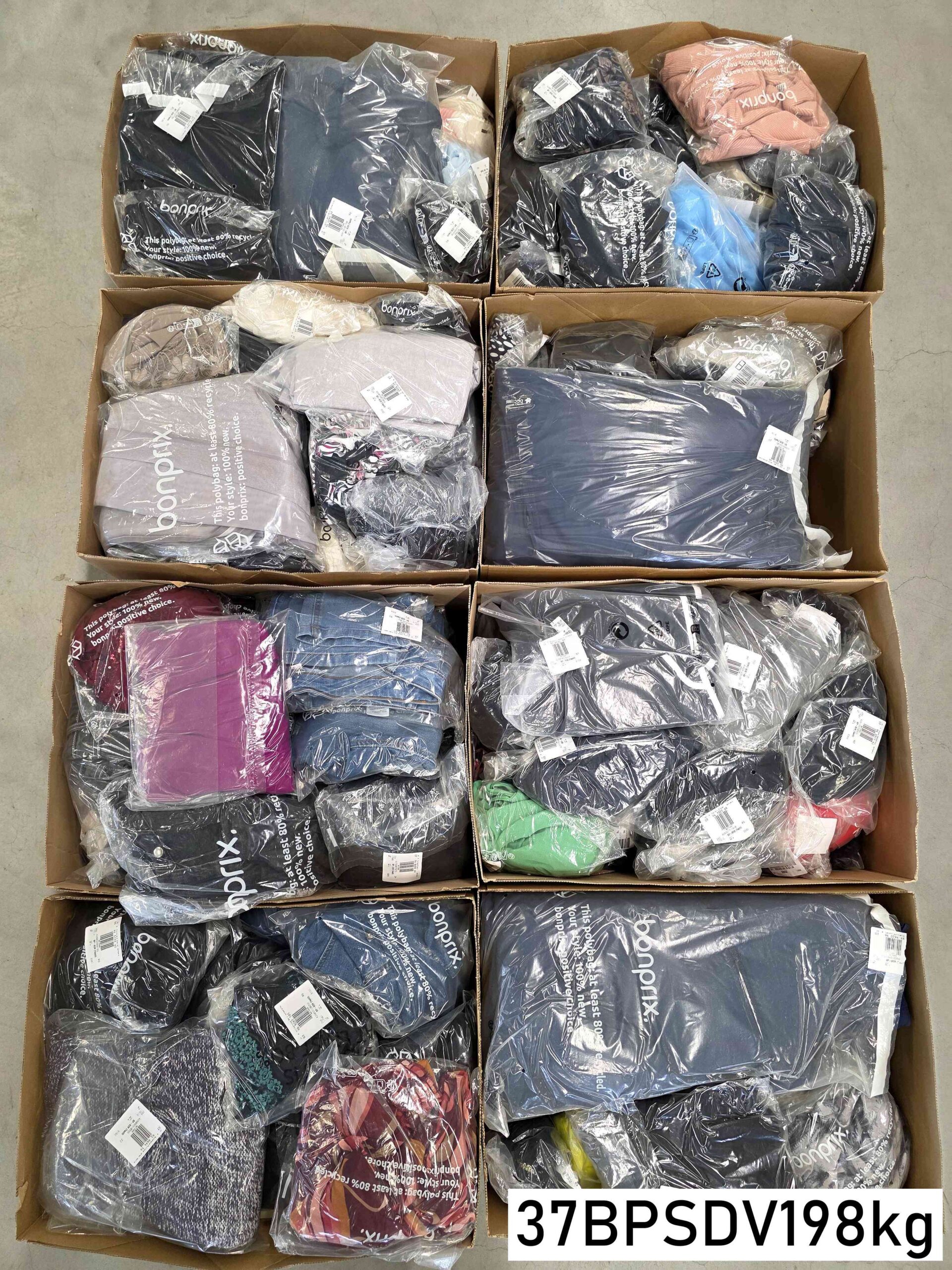 The photo shows a package with clothing in the category BPSDV.