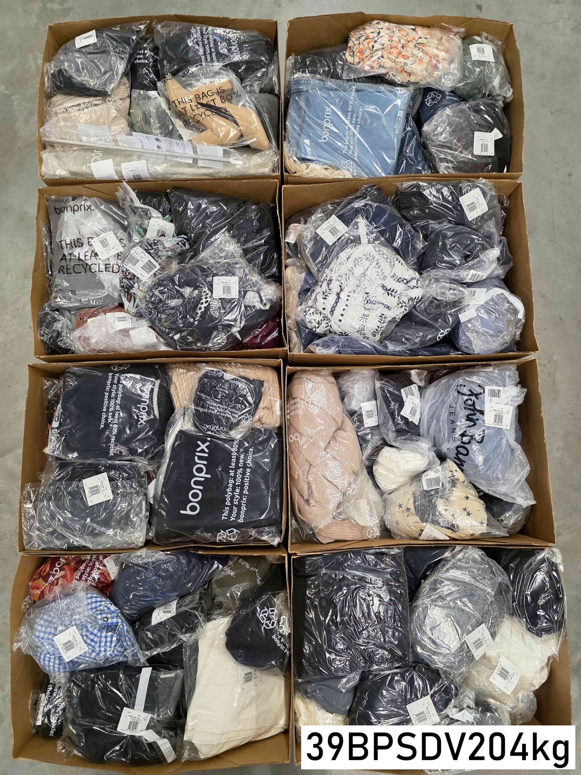 The photo shows a package with clothing in the category BPSDV.