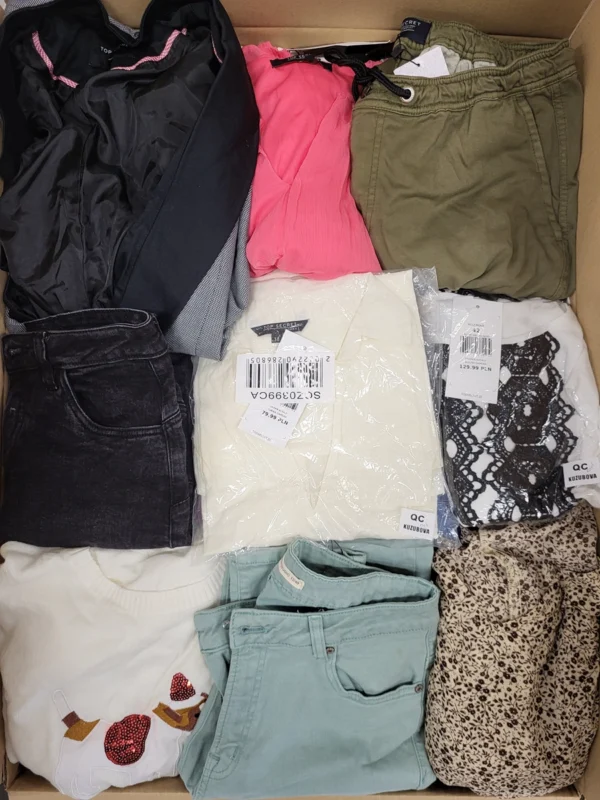 The photo shows a package with clothing in the category TSC.