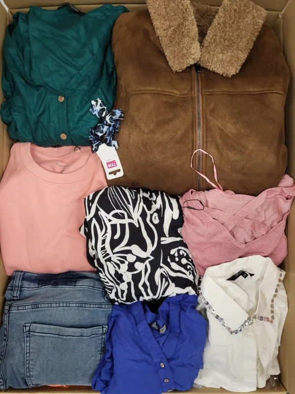 The photo shows a package with clothing in the category TSC.