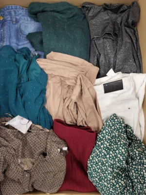 The photo shows a package with clothing in the category TSC.