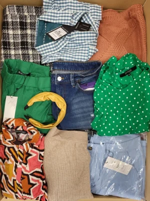 The photo shows a package with clothing in the category TSC.