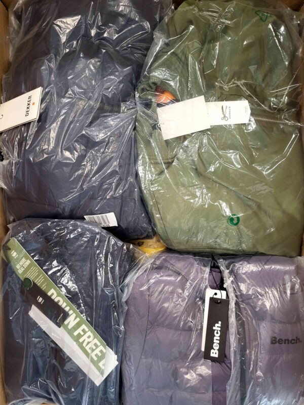 The photo shows a package with clothing in the category AJW.