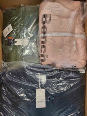 The photo shows a package with clothing in the category AJW.