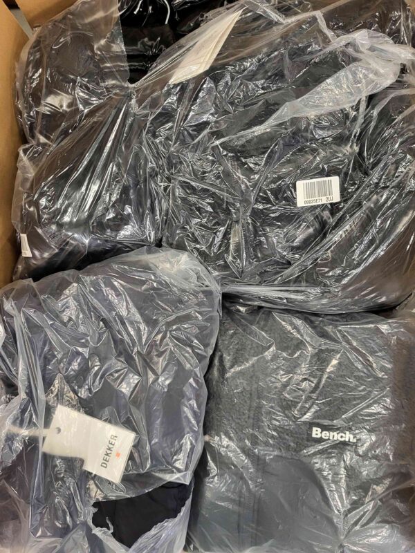 The photo shows a package with clothing in the category AJW.