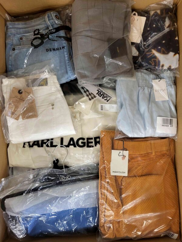 The photo shows a package with clothing in the category AP.