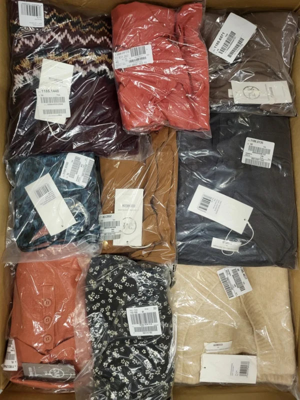 The photo shows a package with clothing in the category YA.