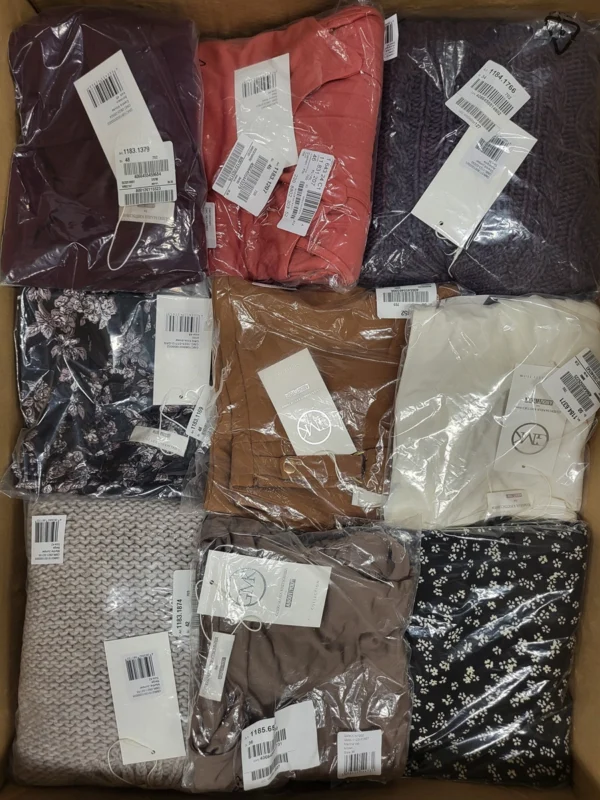 The photo shows a package with clothing in the category YA.