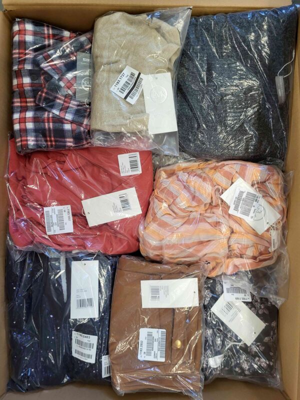 The photo shows a package with clothing in the category YA.